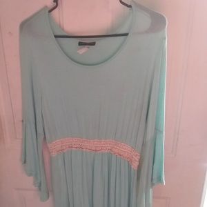 Baby blue dress with bell sleeves